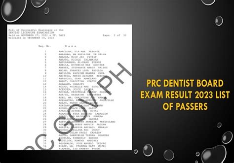 LIST OF PASSERS: May 2023 Dentist Licensure Exam (DLE) Results – B.